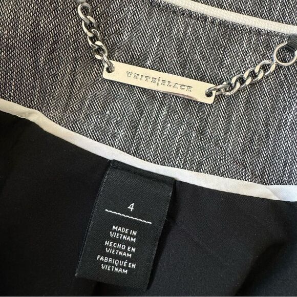 WHITE HOUSE BLACK MARKET Jacket 4 Lightweight Textured Linen Blend Stretch Zip - Picture 8 of 10